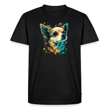 Chihuahua | Maman Chien Drôle Mignon Beau Motif - T-shirt Premium bio Homme - noir - Devant - Nico (187cm)