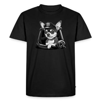 Chihuahua | Police Officer Hat Funny Dog Detective - Men's Premium Organic T-Shirt - black - Front - Nico (187cm)