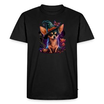 Chihuahua Costume d'Halloween - Citrouille - T-shirt Premium bio Homme - noir - Devant - Nico (187cm)