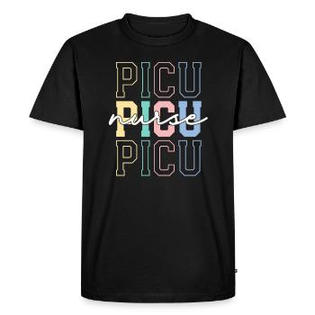 Infirmière de l’USIP Rainbow Retro Soins intensifs pédiatriques - T-shirt Premium bio Homme - noir - Devant - Nico (187cm)