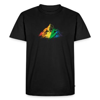 Subtle Pride Month Rainbow Mountain Hiking - Men's Premium Organic T-Shirt - black - Front - Nico (187cm)