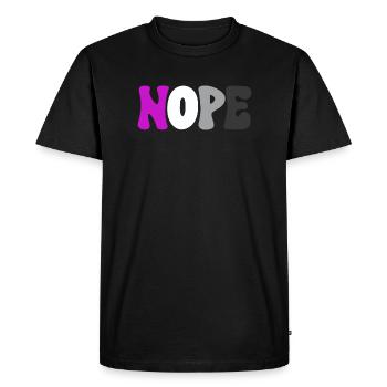 Nope Asexuality Pride Month Ace Aromantic Aro - Men's Premium Organic T-Shirt - black - Front - Nico (187cm)