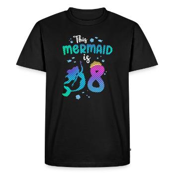 Cette sirène est 8 ans Sirène 8ème fille - T-shirt Premium bio Homme - noir - Devant - Nico (187cm)