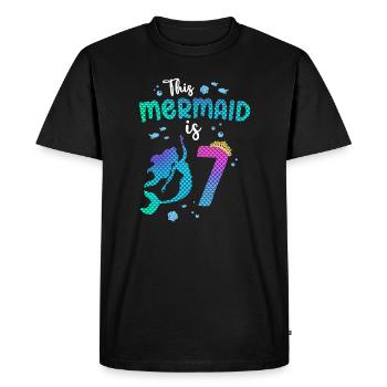 Cette sirène est 7 ans Sirène 7ème - T-shirt Premium bio Homme - noir - Devant - Nico (187cm)