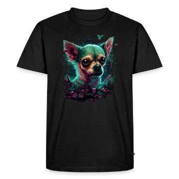 Chihuahua | Chien Zombie Mort-Vivant Effrayant - T-shirt Premium bio Homme - noir - Devant - Nico (187cm)
