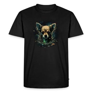 Chihuahua | Chien Zombie Mort-Vivant Effrayant - T-shirt Premium bio Homme - noir - Devant - Nico (187cm)