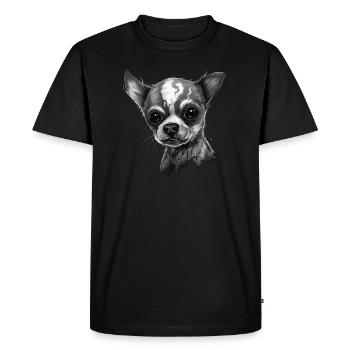 Chihuahua | Chien Zombie Mort-Vivant Effrayant - T-shirt Premium bio Homme - noir - Devant - Nico (187cm)