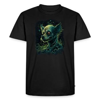 Chihuahua | Chien Zombie Mort-Vivant Effrayant - T-shirt Premium bio Homme - noir - Devant - Nico (187cm)
