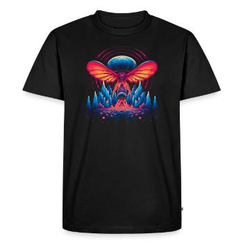 Fantasy Mushroom | Forest | Nature | Goa Festival - Men's Premium Organic T-Shirt - black - Front - Nico (187cm)