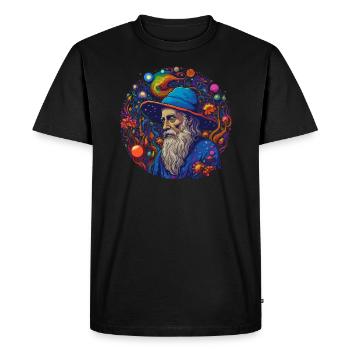 Fantasy Mushroom | Forest | Nature | Goa Festival - Men's Premium Organic T-Shirt - black - Front - Nico (187cm)