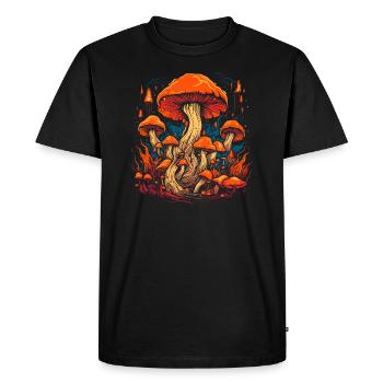 Christmas | Fantasy | Mushroom | Forest | Goa - Men's Premium Organic T-Shirt - black - Front - Nico (187cm)