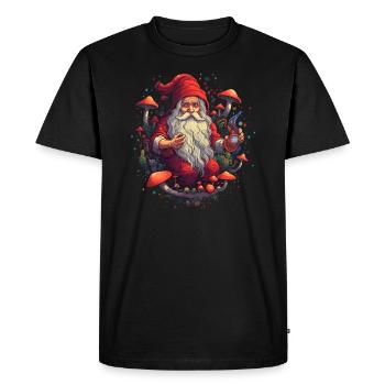 Christmas | Fantasy | Mushroom | Forest | Goa - Men's Premium Organic T-Shirt - black - Front - Nico (187cm)