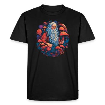 Fantaisie | Champignon | Forêt | Nature | Festival - T-shirt Premium bio Homme - noir - Devant - Nico (187cm)