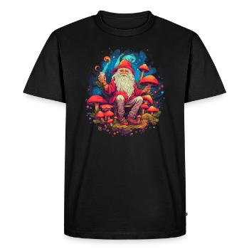Fantasy Mushroom | Forest | Nature | Goa Festival - Men's Premium Organic T-Shirt - black - Front - Nico (187cm)