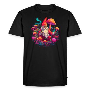 Fantasy Mushroom | Forest | Nature | Goa Festival - Men's Premium Organic T-Shirt - black - Front - Nico (187cm)