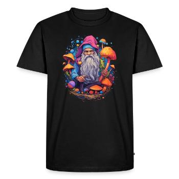 Fantasy Mushroom | Forest | Nature | Goa Festival - Men's Premium Organic T-Shirt - black - Front - Nico (187cm)