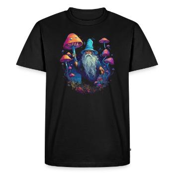 Fantaisie | Champignon | Forêt | Nature | Festival - T-shirt Premium bio Homme - noir - Devant - Nico (187cm)
