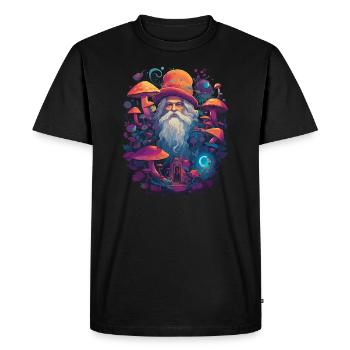 Christmas | Fantasy | Mushroom | Forest | Goa - Men's Premium Organic T-Shirt - black - Front - Nico (187cm)
