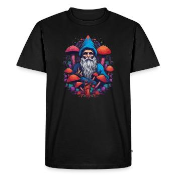 Fantasy Mushroom | Forest | Nature | Goa Festival - Men's Premium Organic T-Shirt - black - Front - Nico (187cm)