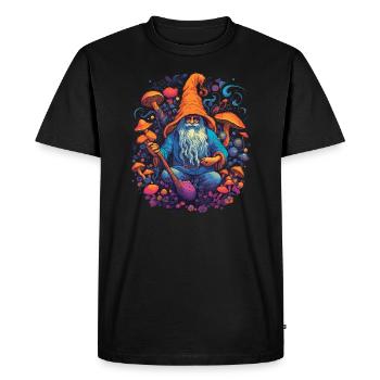 Christmas | Fantasy | Mushroom | Forest | Goa - Men's Premium Organic T-Shirt - black - Front - Nico (187cm)