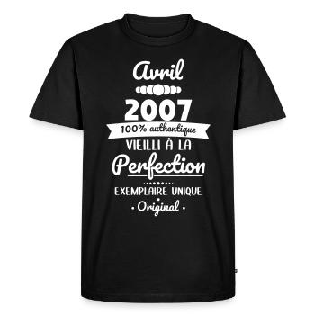 18th Birthday - April 2007 Original - Men's Premium Organic T-Shirt - black - Front - Nico (187cm)