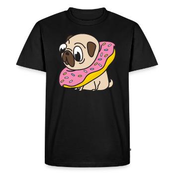 Drôle Cool Cute Dog Pug - T-shirt Premium bio Homme - noir - Devant - Nico (187cm)