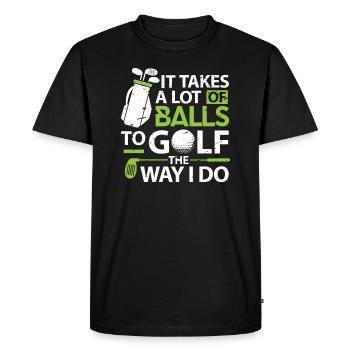 Golf T-shirt Il prend beaucoup de balles Golf drôle - T-shirt Premium bio Homme - noir - Devant - Nico (187cm)