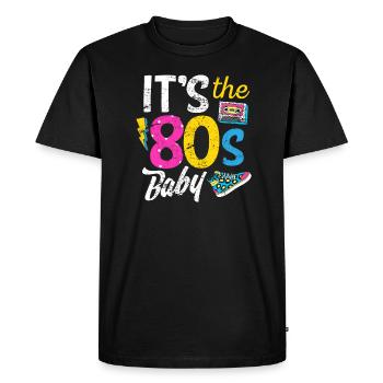 I Love The 80s Shirt 80s Clothes for Women and Men - Men's Premium Organic T-Shirt - black - Front - Nico (187cm)