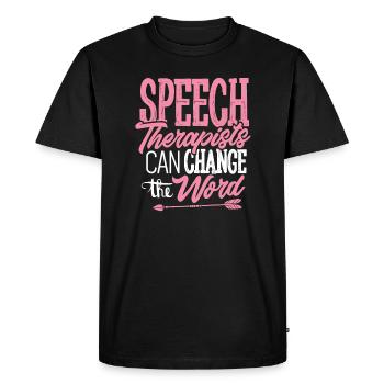 Speech Therapy Speech Language Pathologist T-Shirt - Men's Premium Organic T-Shirt - black - Front - Nico (187cm)