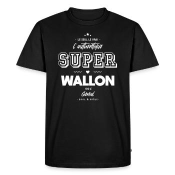 L authentique super wallon génial - T-shirt Premium bio Homme - noir - Devant - Nico (187cm)