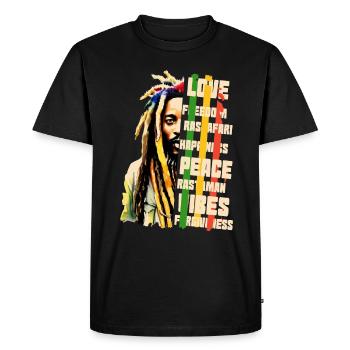 Rastaman jah rastafari - Men's Premium Organic T-Shirt - black - Front - Nico (187cm)