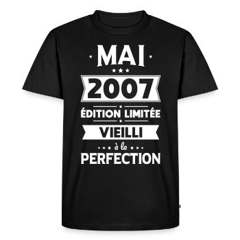 18th Birthday - May 2007 Perfection - Men's Premium Organic T-Shirt - black - Front - Nico (187cm)