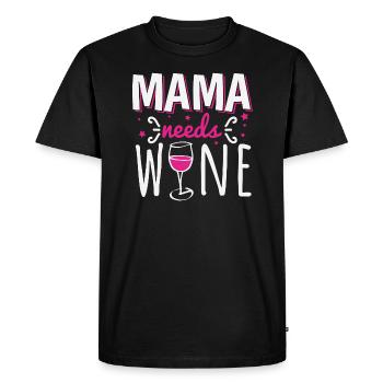 Mom needs wine Mother's Mother's Day gift - Men's Premium Organic T-Shirt - black - Front - Nico (187cm)