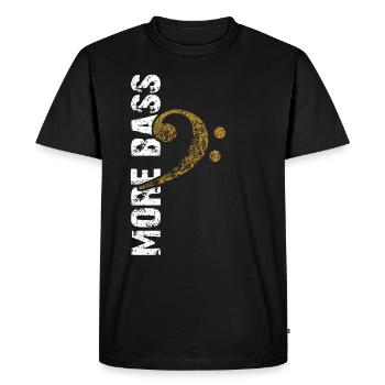Plus basse - clé de basse - T-shirt Premium bio Homme - noir - Devant - Nico (187cm)