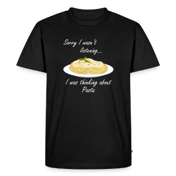 Penser aux pâtes Spaghetti Cuisine italienne - T-shirt Premium bio Homme - noir - Devant - Nico (187cm)