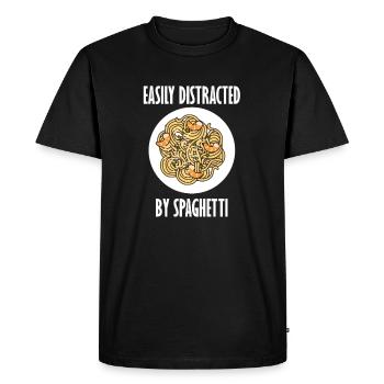 Distrait par les nouilles Pâtes Cuisine italienne - T-shirt Premium bio Homme - noir - Devant - Nico (187cm)