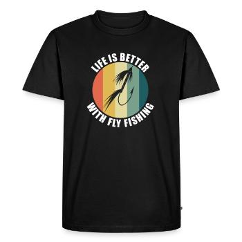 Pêche à la mouche Sports Pêche Pêche Truite - T-shirt Premium bio Homme - noir - Devant - Nico (187cm)