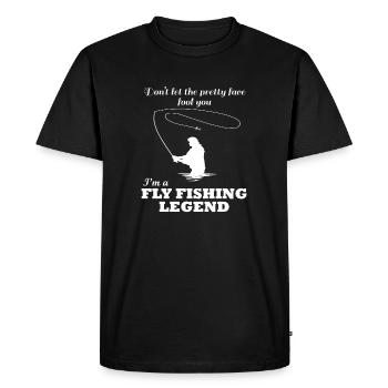 Citation drôle de pêche à la mouche - T-shirt Premium bio Homme - noir - Devant - Nico (187cm)