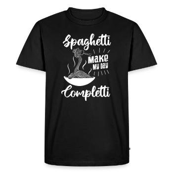 Spaghetti Make Me Completti Pâtes Cuisine - T-shirt Premium bio Homme - noir - Devant - Nico (187cm)