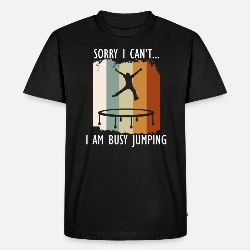 Busy Jumping Hobby Trampolin-Pullover - Männer Premium Bio T-Shirt - Schwarz