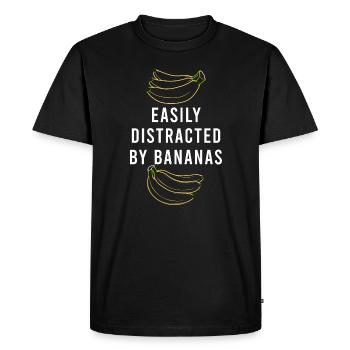 Distrait par les bananes et les fruits tropicaux - T-shirt Premium bio Homme - noir - Devant - Nico (187cm)