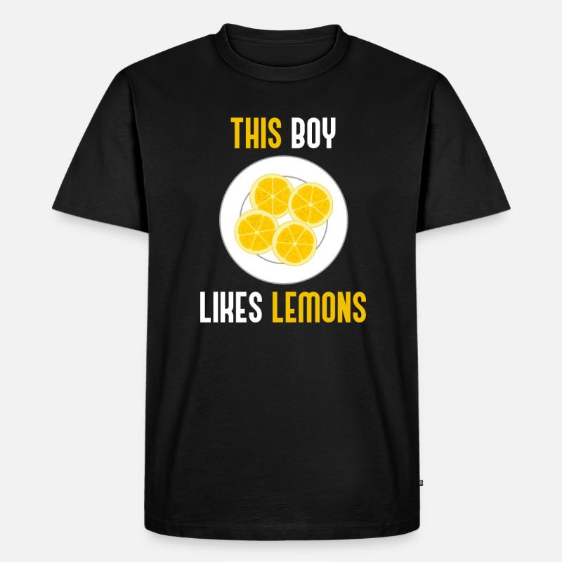 Junge mag Zitronen Erfrischende Limonade Sommer - Männer Premium Bio T-Shirt - Schwarz