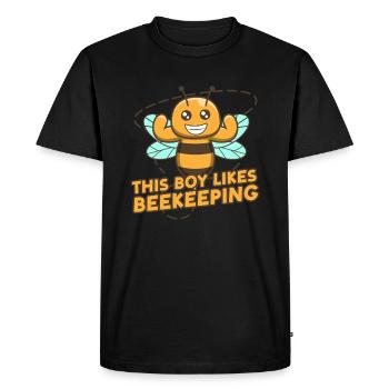 Boy Likes Beekeeping Cute Bee Nature Honey - Men's Premium Organic T-Shirt - black - Front - Nico (187cm)