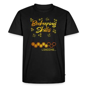 Compétences apicoles Chargement de compétences - T-shirt Premium bio Homme - noir - Devant - Nico (187cm)