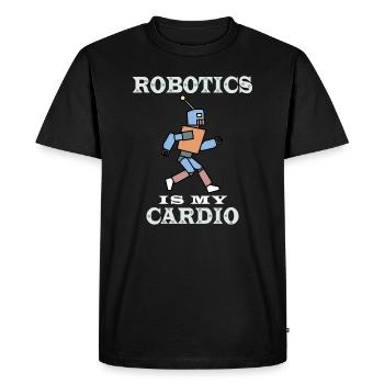 La robotique est mon ingénierie cardio-mécanique - T-shirt Premium bio Homme - noir - Devant - Nico (187cm)