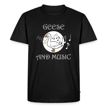 Oies et notes de musique Musician Cute Bird - T-shirt Premium bio Homme - noir - Devant - Nico (187cm)