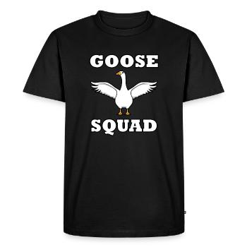 Goose Squad Nature Wildlife Oies Joli oiseau - T-shirt Premium bio Homme - noir - Devant - Nico (187cm)