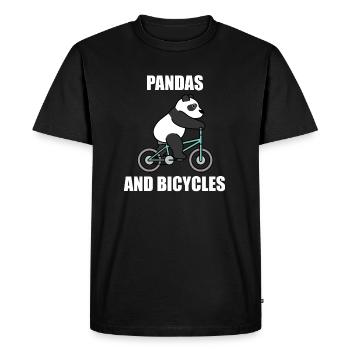 Pandas et vélos Cyclisme Sports Panda Bear - T-shirt Premium bio Homme - noir - Devant - Nico (187cm)