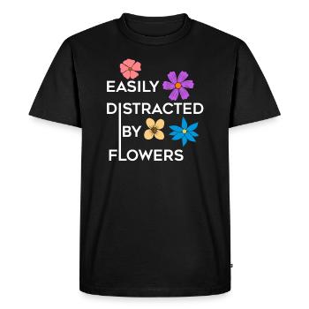 Distrait par les fleurs Hobby Florist Bouquet - T-shirt Premium bio Homme - noir - Devant - Nico (187cm)