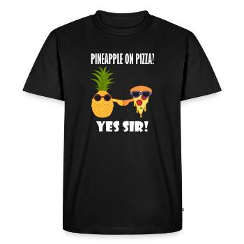 Ananas sur Pizza Buddy Hawaii Pizza Chef - T-shirt Premium bio Homme - noir - Devant - Nico (187cm)